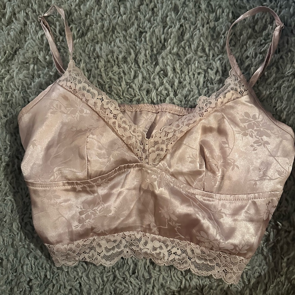 pink satin going out top